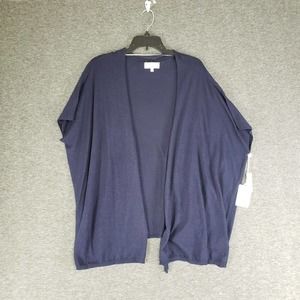 Dept 222 Sleeveless Open Cardigan Women Size L Navy Blue Gypsy Soul Kimono Style